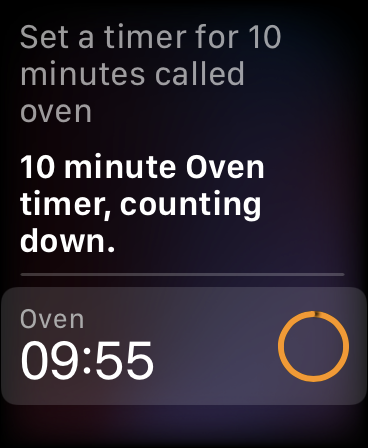 Agregar temporizador a Apple Watch con Siri
