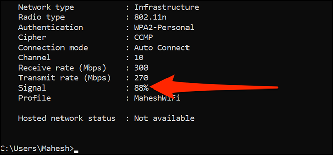 Trova la potenza del segnale Wi-Fi utilizzando il prompt dei comandi