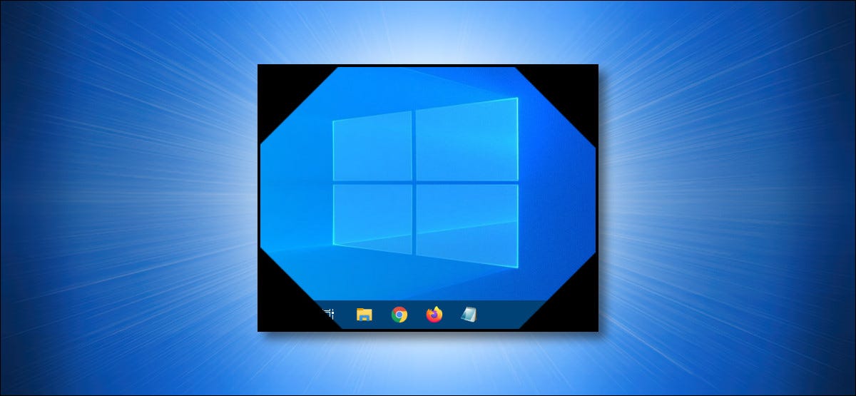 Desktop di Windows 10 simboleggiato su uno sfondo blu