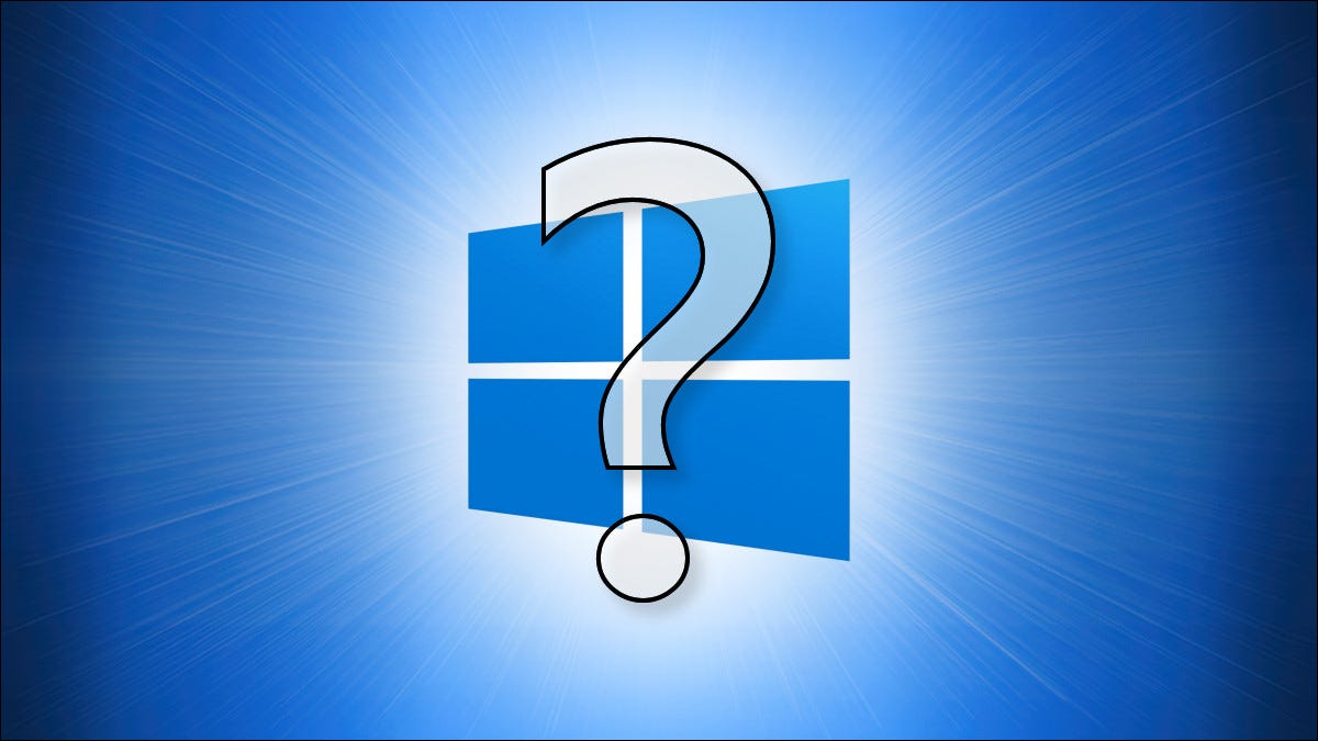 El logotipo de Windows 10 con un signo de interrogación delante