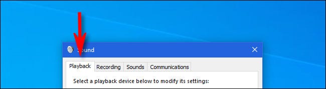 En Windows 10, haga clic en la pestaña "Reproducción".