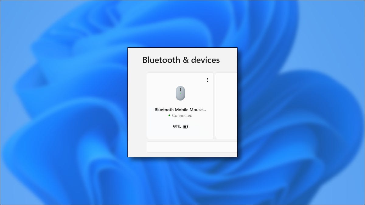 Un dispositivo Bluetooth que muestra el nivel de batería en Windows 11