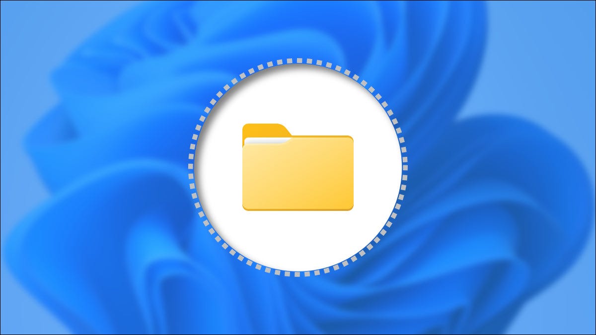 Uma ilustração de uma pasta previamente revelada e oculta no Windows 11.