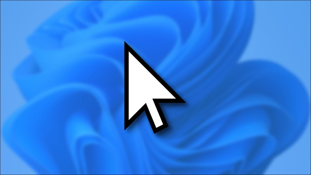 Cursor del mouse de Windows 11 sobre un fondo azul