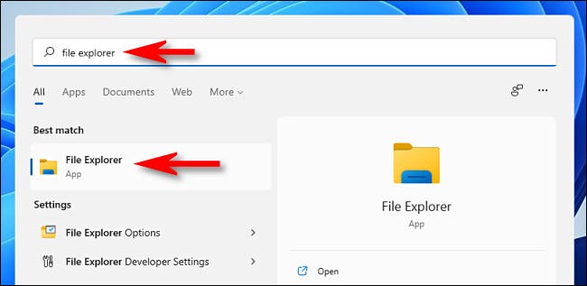 Open Start and type "File Browser", then hit Enter.