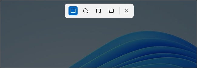 La barra de herramientas de recorte de Windows 11.