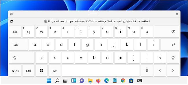 Tastiera touch di Windows 11