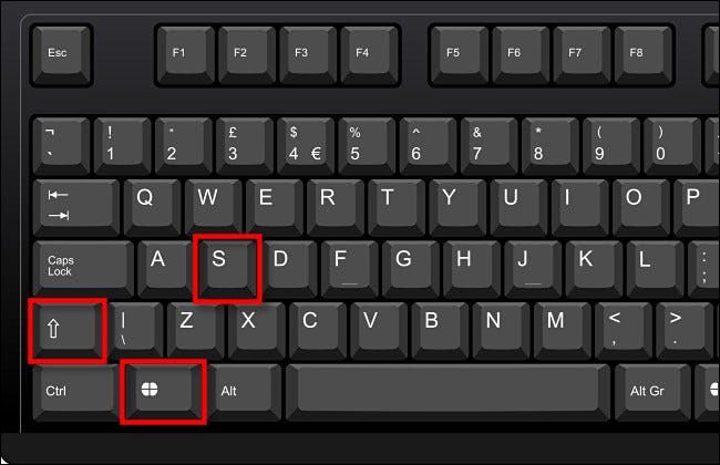 Press Windows + Shift + S on your keyboard.