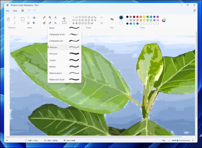Pinceles de la aplicación Paint de Windows 11
