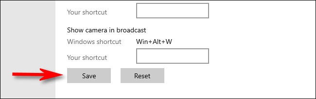 En la configuración de Windows, haga clic en "Guardar".
